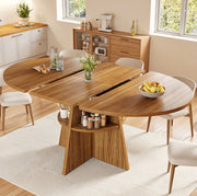 Tavolo da pranzo estensibile rotondo 110-150 cm marrone scuro