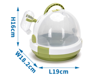 Gabbia portatile per criceti a cupola verde in polipropilene con abbeveratoio