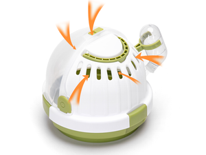 Gabbia portatile per criceti a cupola verde in polipropilene con abbeveratoio