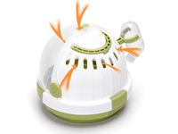 Gabbia portatile per criceti a cupola verde in polipropilene con abbeveratoio