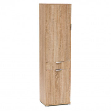 Armadio Cassetto Naturale con 2 Ante e 1 Cassetto, cm 45x38x174