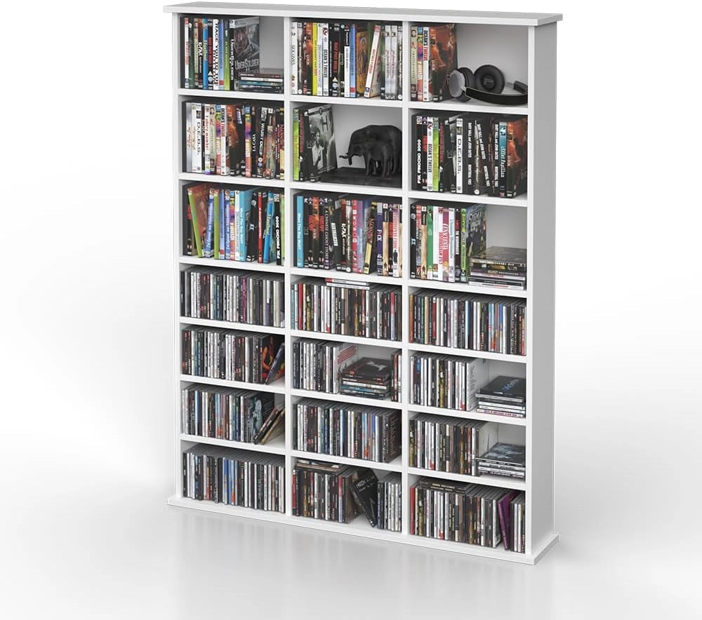 Scaffale porta cd Jukebox, Bianco, 105.4 x 136 cm