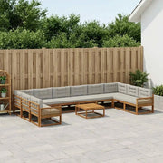 Set di divani da esterno 11 pcs Naturale e Grigio Chiaro 3382949