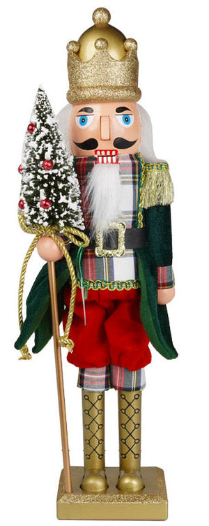 Soldato Schiaccianoci Natalizio H80 cm in Plastica con Abiti in Tessuto Verde