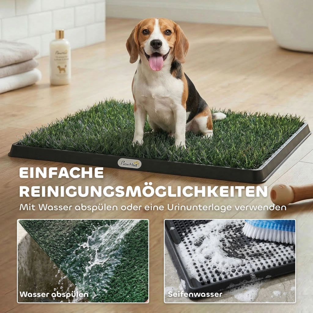 Toilette per cani con erba sintetica lavabile ¨C zephmum ¨C nero e verde 76x50.5 cm