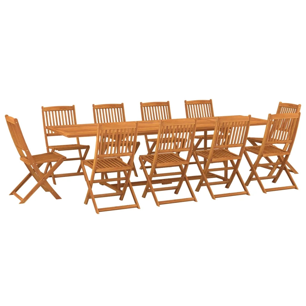 Set da Pranzo da Giardino 11 pz 280x90x75 cm Massello di Acacia 3086992