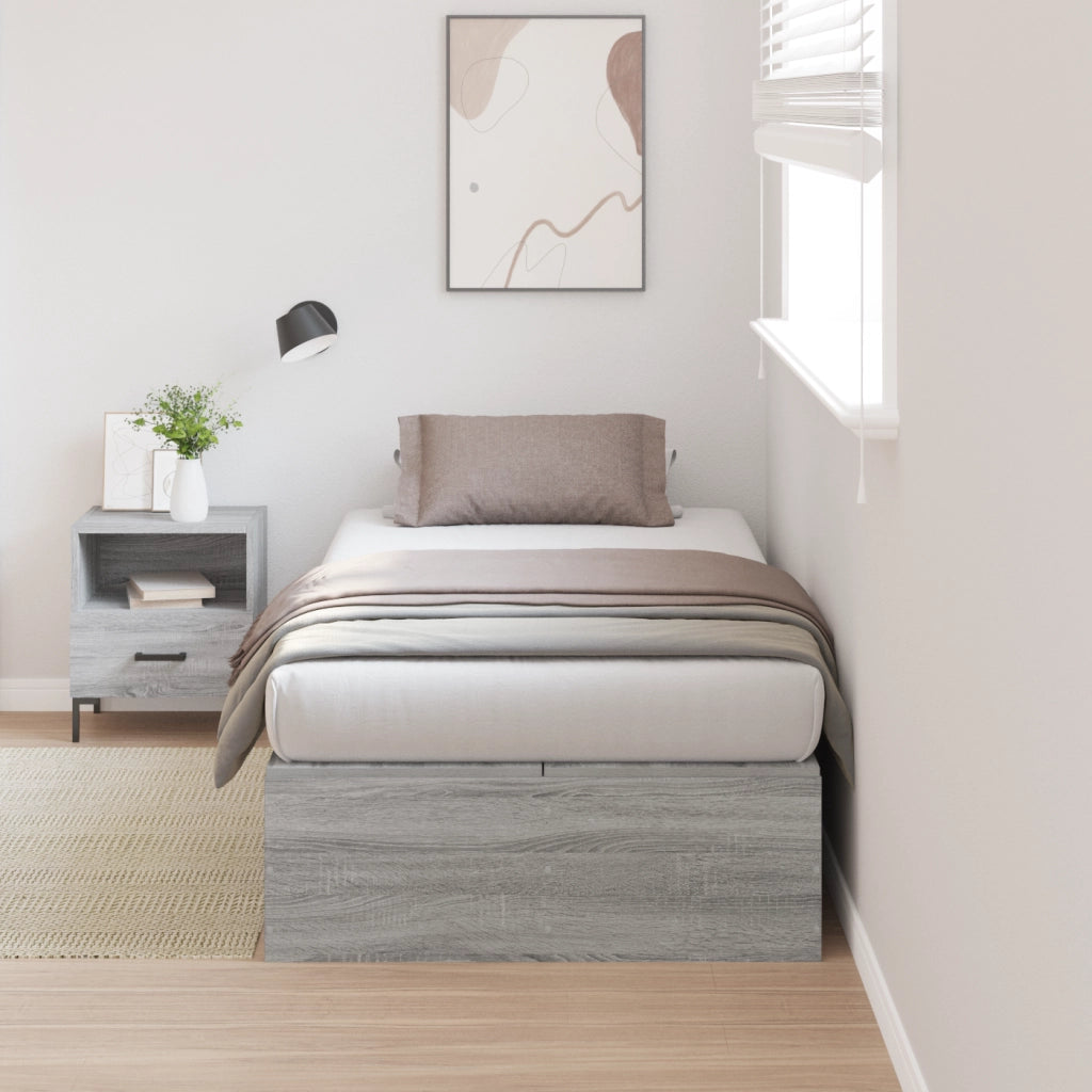 Struttura Letto con Contenitore  Grigio Sonoma 75x190 cm