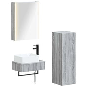 Set di mobili per il bagno 4 pcs Sonoma grigio 3407404