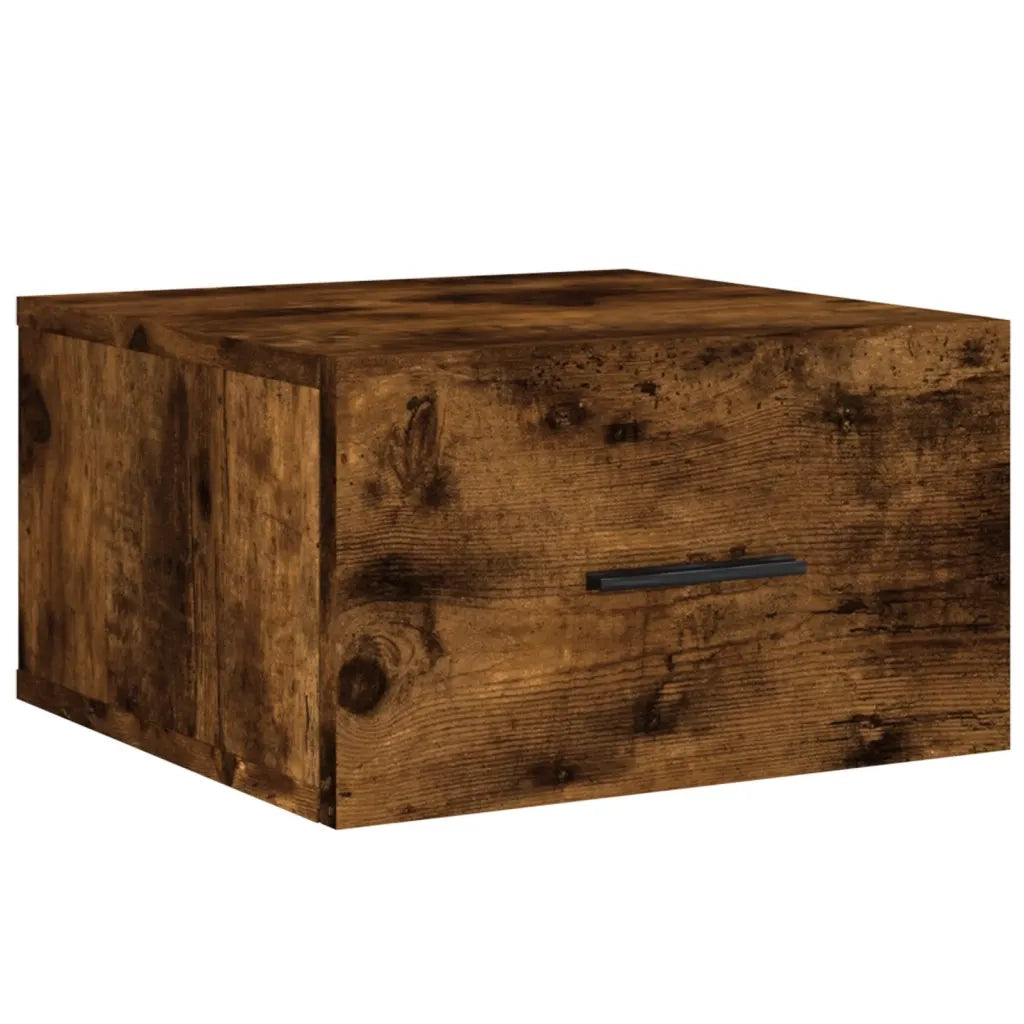Comodino | Armadio da Notte | Mobiletto da notte a Muro Rovere Fumo 35x35x20 cm
