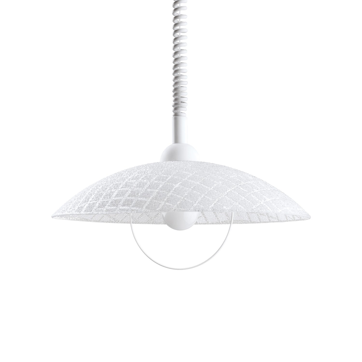 Lampadario A Sospensione Moderno Alvez Policarbonato Bianco Vetro 1 Luce E27