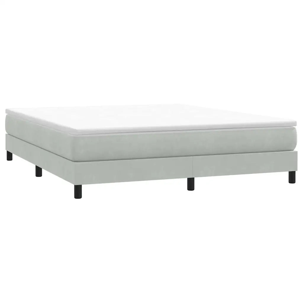 Letto a Molle senza Materasso Grigio Chiaro 180x220cm Velluto 3315885