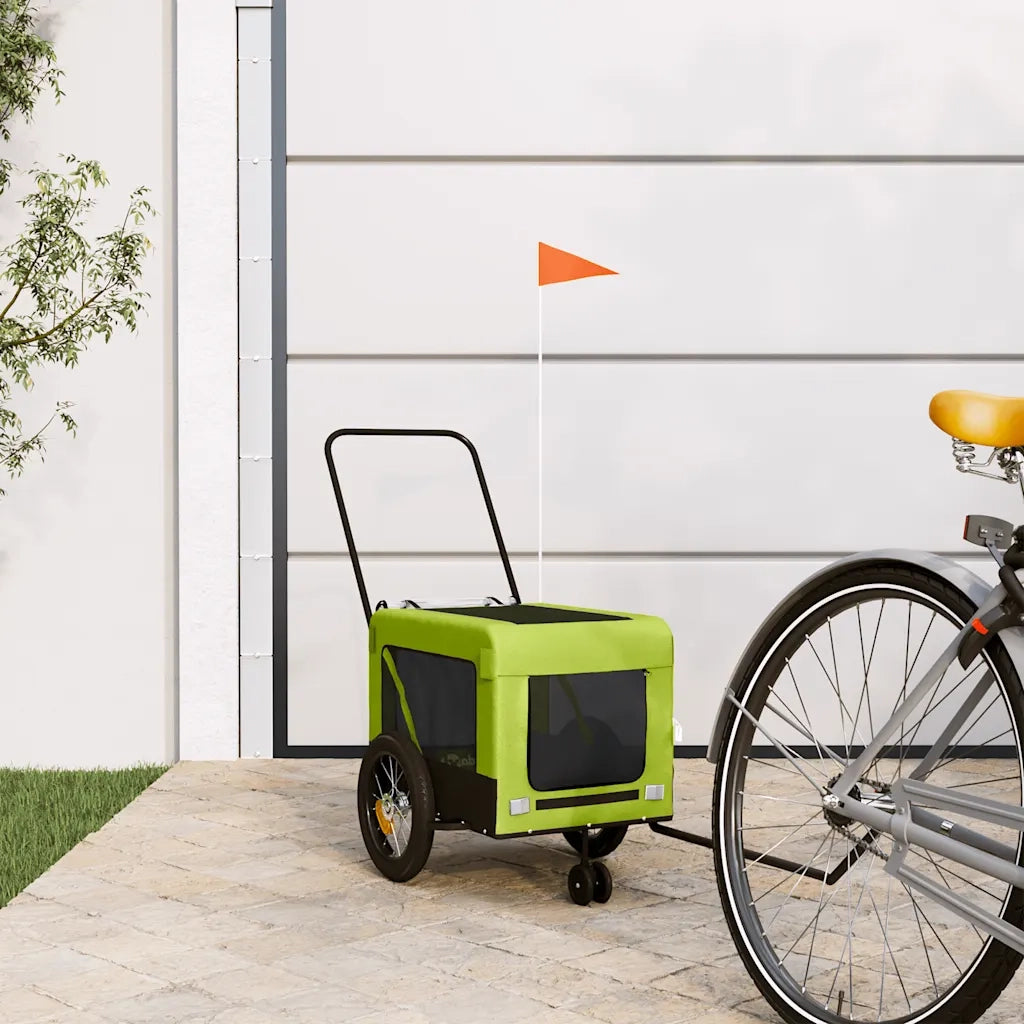 Rimorchio da Bici per Animali Verde e Nero Oxford e Ferro CFW1999326