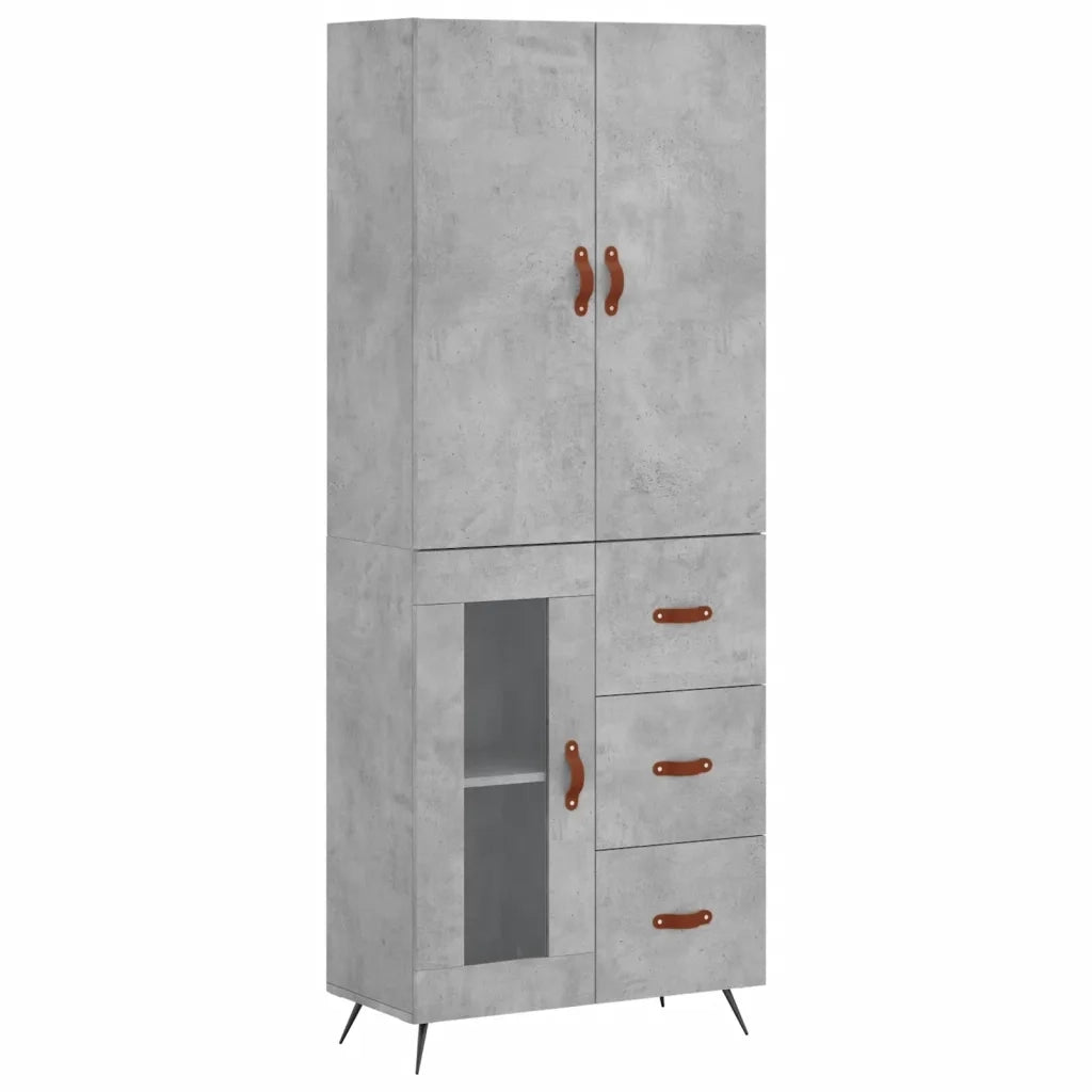 Credenza Grigio Cemento 69,5x34x180 cm in Legno Multistrato 3195935