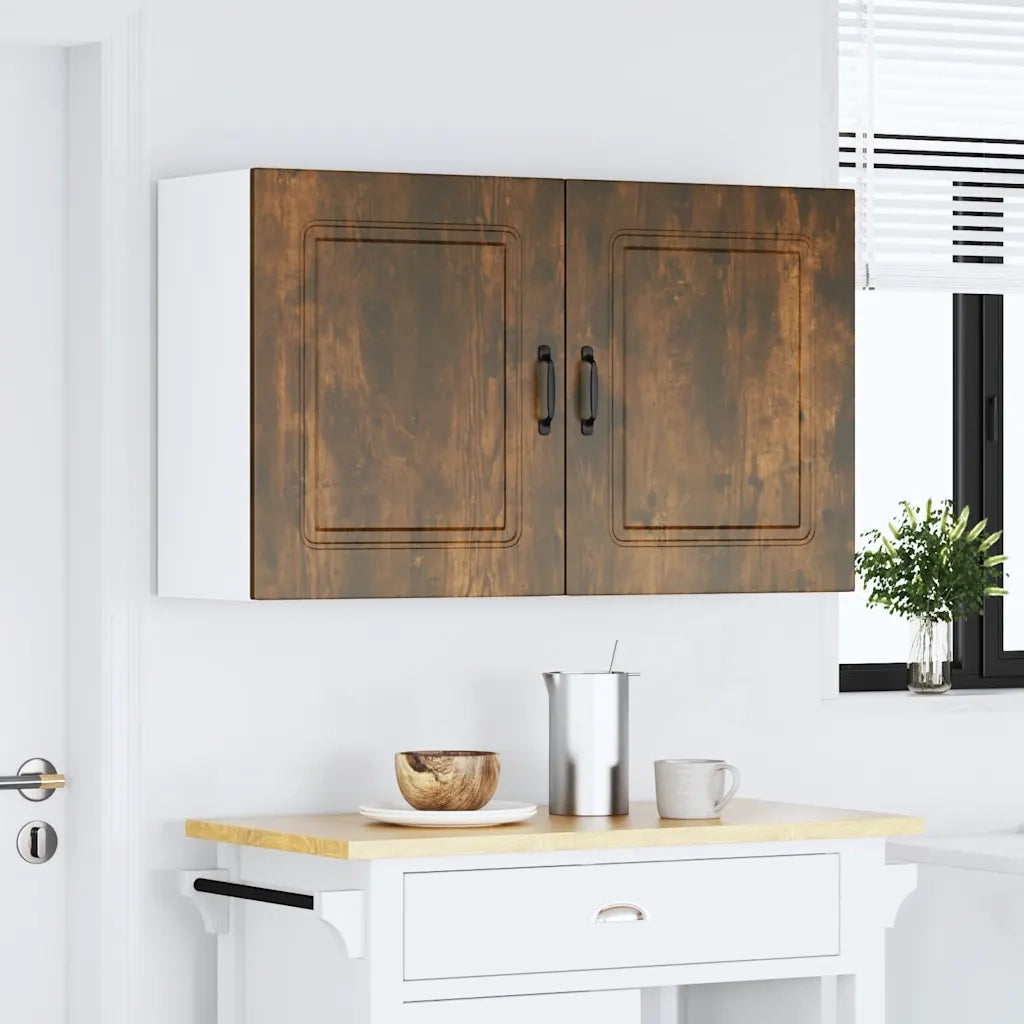 Pensili da cucina 2 pz Kalmar in Legno Multistrato Rovere Fumo 853568