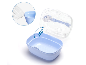 Gabbia portatile per criceti blu in resina K e polipropilene con abbeveratoio