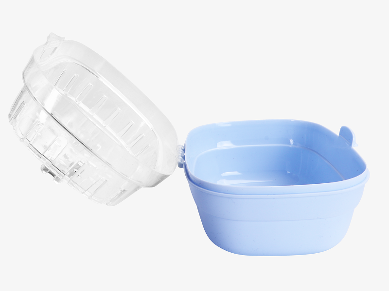 Gabbia portatile per criceti blu in resina K e polipropilene con abbeveratoio