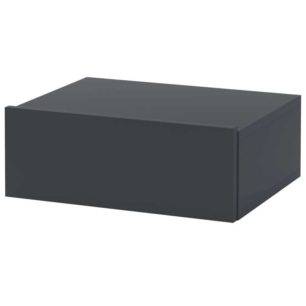 Comodino Sospeso Moderno con Cassetto, in Legno, 40x30x15 cm, Nero
