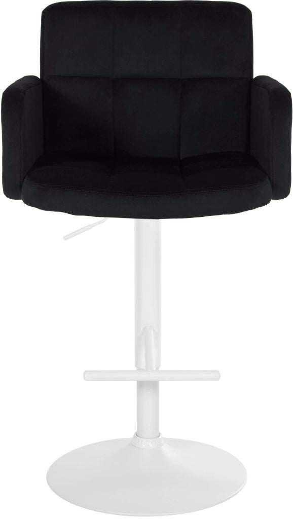 Set di 2 sgabelli da bar Los Angeles in velluto nero,bianco