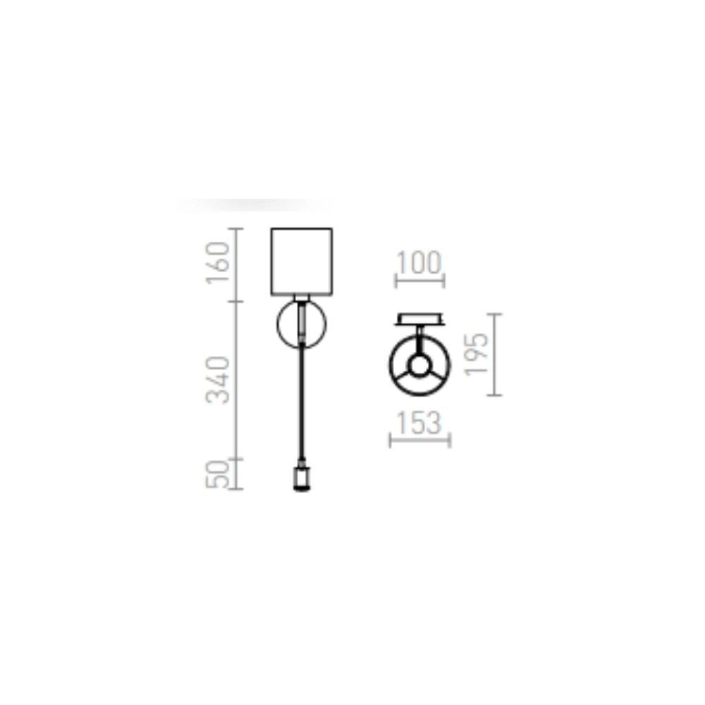 Lampada VERSA da parete con paralume bianco opaco 230V E27 LED 42+3W 40° 3000K