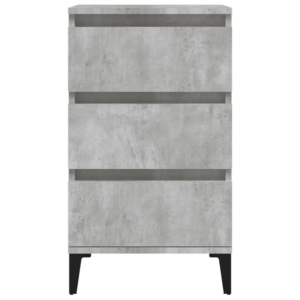 Comodino | Armadio da Notte | Mobiletto da notte Grigio Cemento 40x35x70 cm in Legno Multistrato