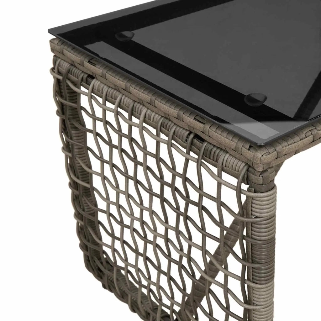 Tavolo da Esterno Grigio e Nero 80 x 40 x 40 cm
