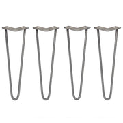 4 Gambe per Tavolo a Forcina SkiSki Legs 40.6cm Acciaio Naturale 2 Rebbi 12mm