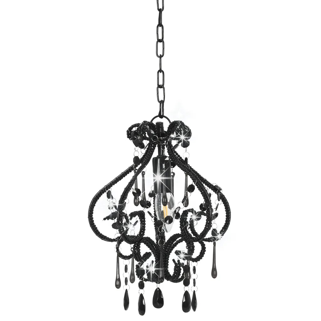 Lampadario con Perle Nero Rotondo E14 281594