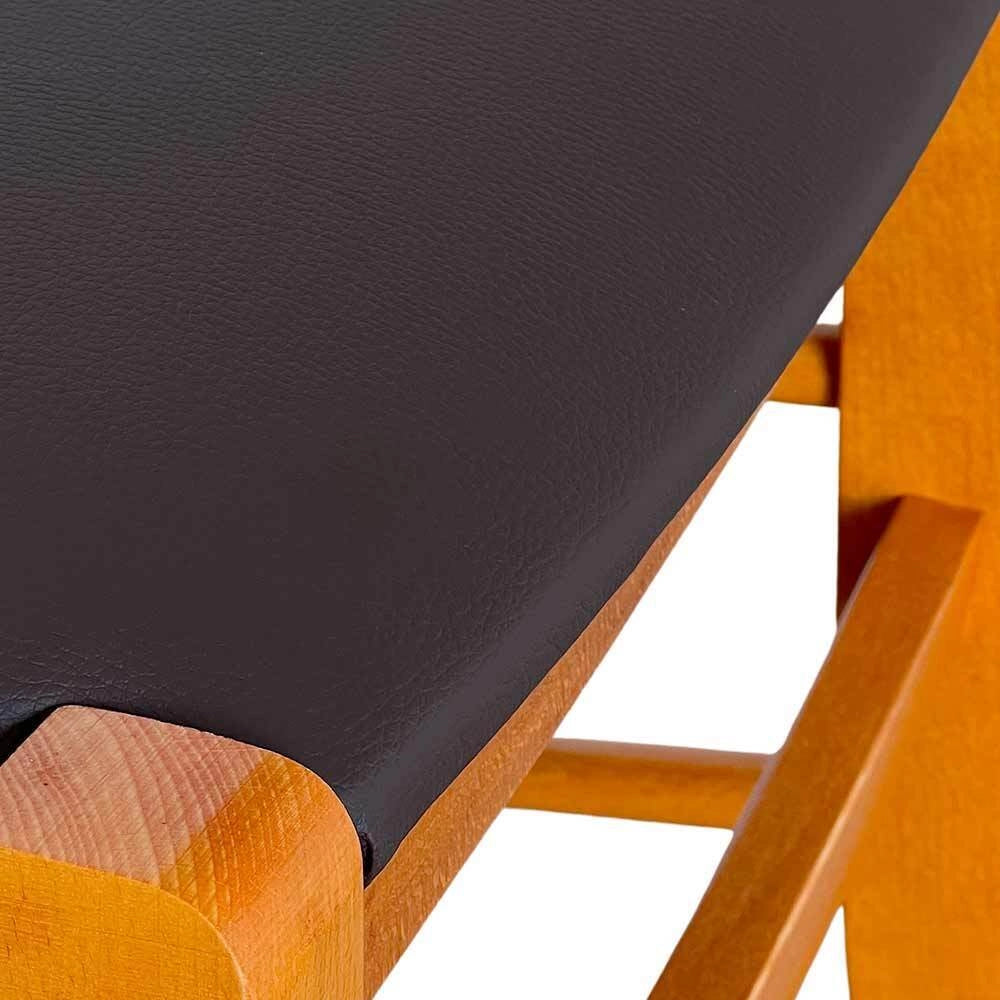Sedia da sala da pranzo legno paesana ciliegio con seduta imbottita marrone