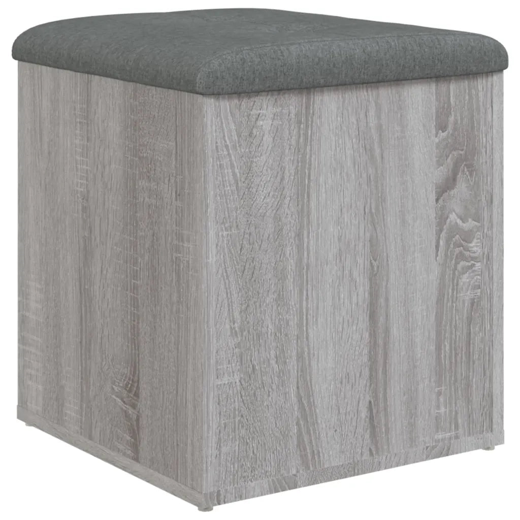 Panca Portaoggetti-Sgabello-Panca con Contenitore Grigio Sonoma 42x42x45 cm Legno Multistrato