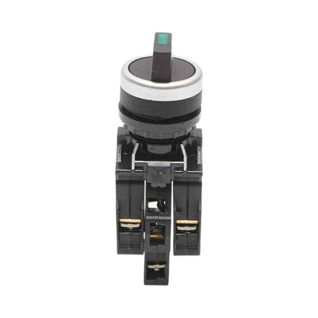 Selettore luminoso 220V AC LED verde a 3 posizioni 2NO, 10A/600V AC, 1A/250V DC LA42 Breckner Germany