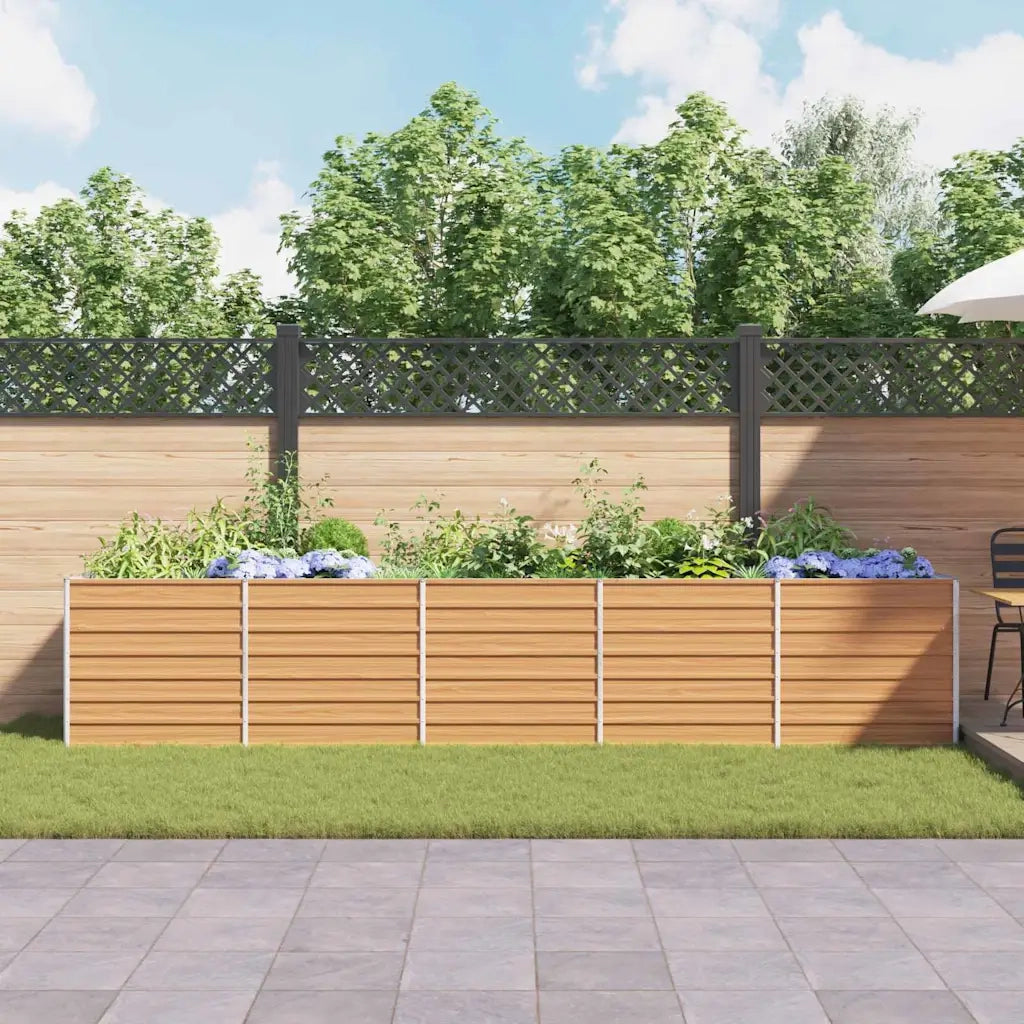 Fioriere | Cassetta per fiori | Letto rialzato da giardino Marrone Chiaro 400 x 80 x 77 cm