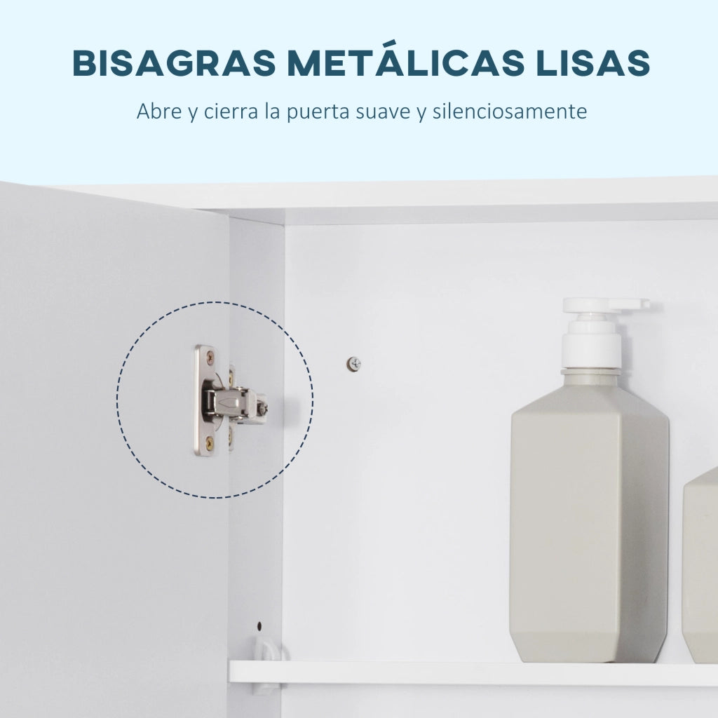 Armadietto Bagno con Specchio Ante e Ripiani ¨C Zephmum ¨C Bianco 100x15x70 cm