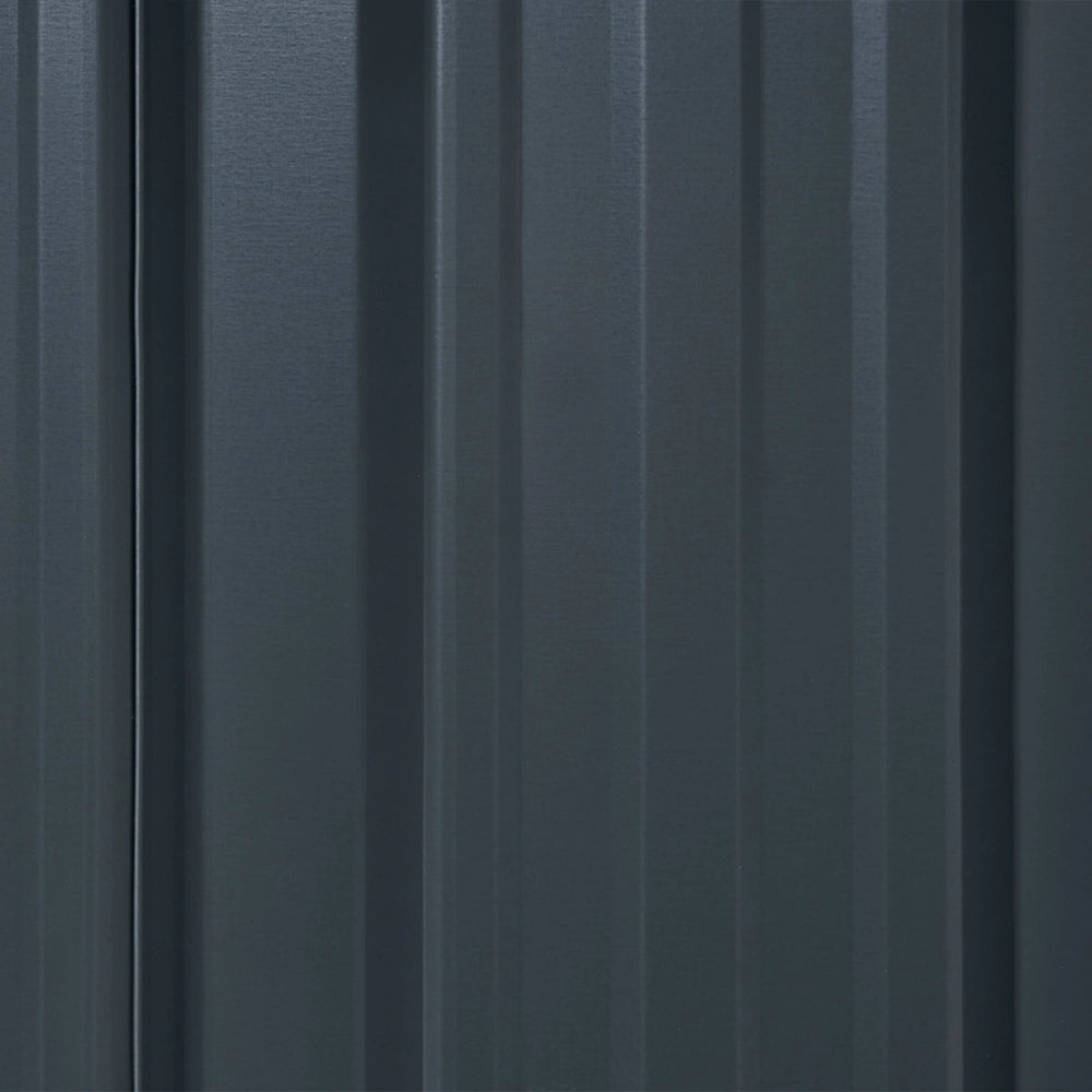 Porta legna da esterno per giardino, grigio grafite, in acciaio zincato, resistente alle intemperie, moderno