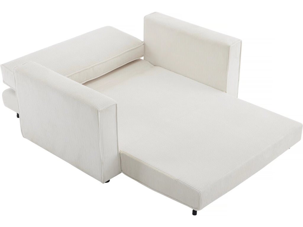 Divano letto posti in velluto a coste "Grenelle" - 2 posti - Beige