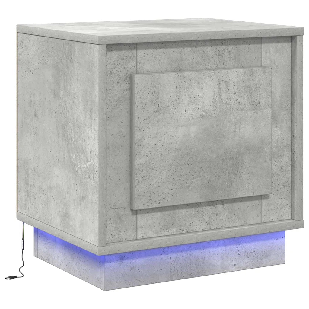 Set di 2 Comodini | Armadio da Notte | Mobiletto da notte Grigio cemento 44 x 34,5 x 45 cm