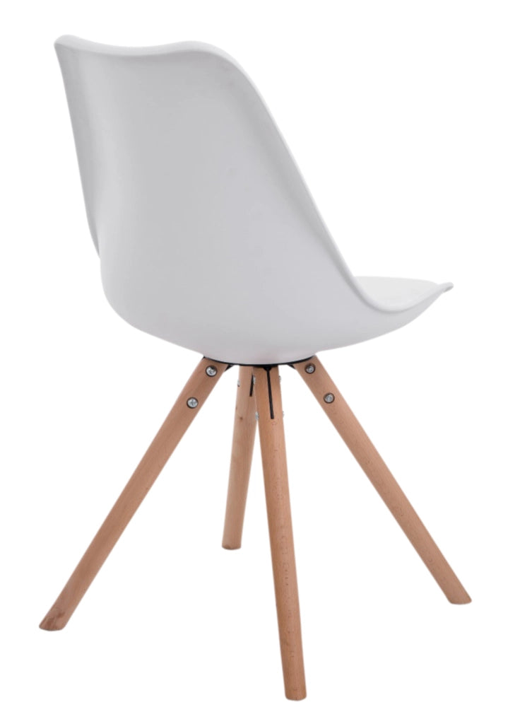 Set di 4 sedie Toulouse in ecopelle rotonde bianco,natura