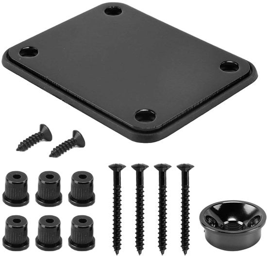 Piastra di sostegno chitarra - Kit di sostituzione - Facile da installare - Nero - Set di hardware - Adatto per Telecaster - Stile Telecaster