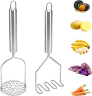 Due pezzi, stampini patate, acciaio inossidabile, stampino per patate, manuale con impugnatura spessa, stampino per purea di patate, avocado