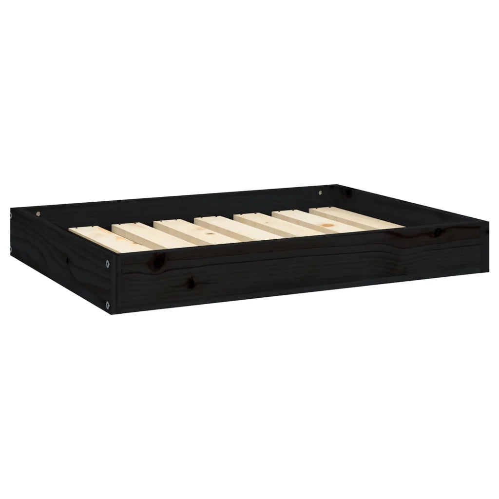 Cuccia per Cani Nera 71,5x54x9 cm in Legno Massello di Pino 820860