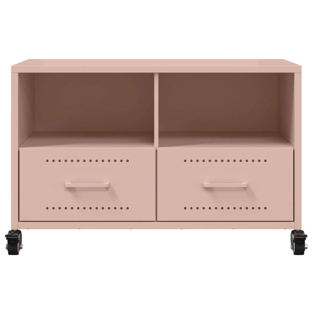 Mobile TV multimediale mensola TV credenza TV sala da pranzo soggiorno camera da letto rosa 68 x 39 x 43,5 cm acciaio rosa 02_0028294