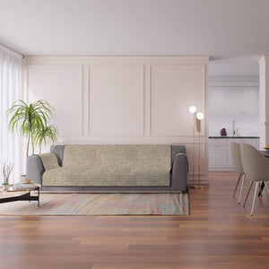 Copridivano con Copri Braccioli Seduta 60 cm in Poliestere Marrone