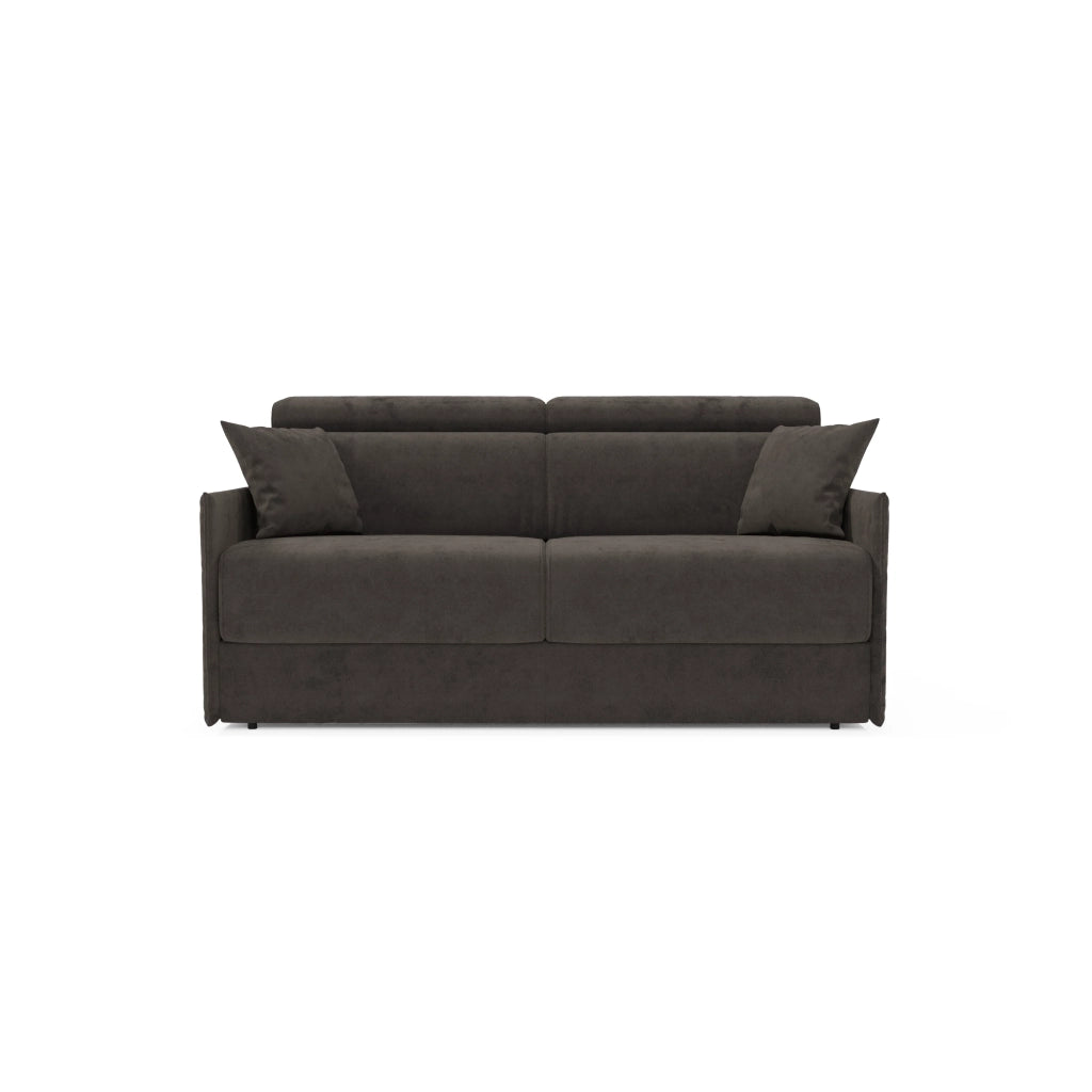 Miryam Divano letto con poggiatesta reclinabili e comfort maxi - design compatto in morbido tessuto smacchiabile T31 189 cm nero fumo