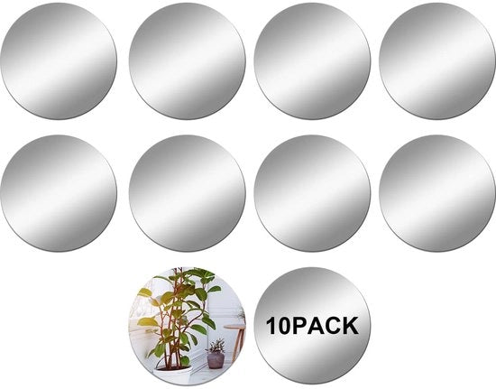 10 pezzi di tondini decorativi autoadesivi in acrilico, grandi, rotondi per decorazioni, tondini decorativi, specchi in plastica, adesivi per specchi per camera da letto, specchiere per decorazioni (15 x 15 cm)