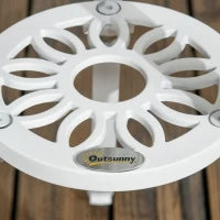 Set da Giardino 3 Pezzi in Alluminio Bianco, 2 Sedie da Esterno 45x42x85.5 cm e Tavolino Rotondo Ø61x66.5 cm