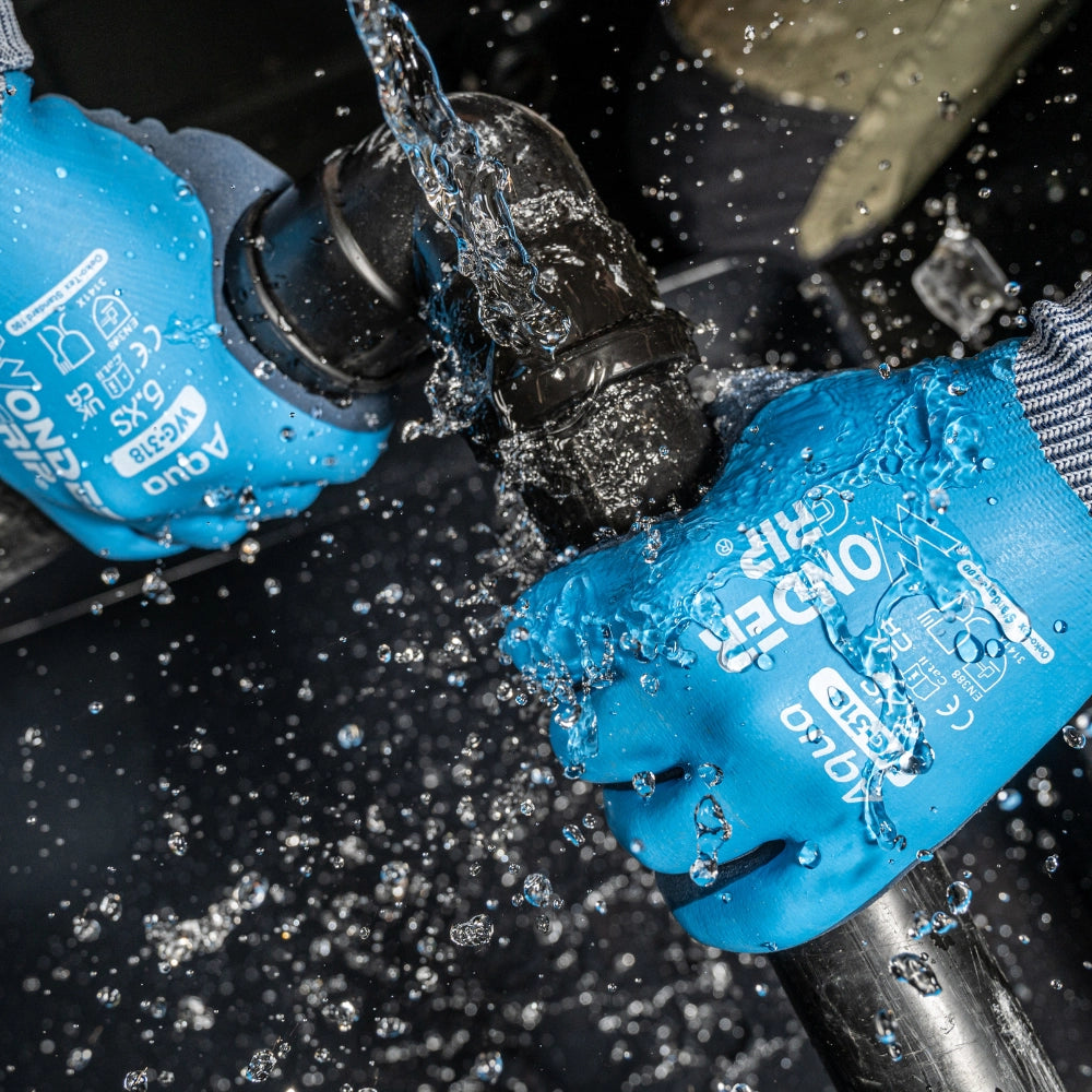 Guanti lavoro aqua impermeabili idrorepellenti ambienti umidi bagnati *** misura large - l, confezione 1