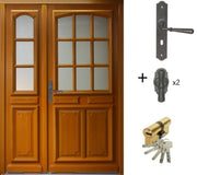 Porta d'ingresso a vetro Tiercee Wood Navy H215 x L140 p. destra + Maniglia E Canna (rif. 010403RFP) Tabella Dimensioni senza maniglia