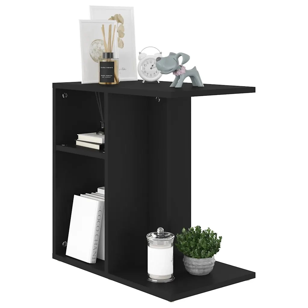 Tavolino | Tavolo laterale Nero 50x30x50 cm in Legno Multistrato