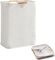 Wastino acqua resistente - 36L - Wastino per bambini - Contenitore per la raccolta della spazzatura - Piccolo cestino pieghevole per la spazzatura - Con maniglia in legno rinforzato - Per il bucato, la doccia (lunghezza 40 cm)