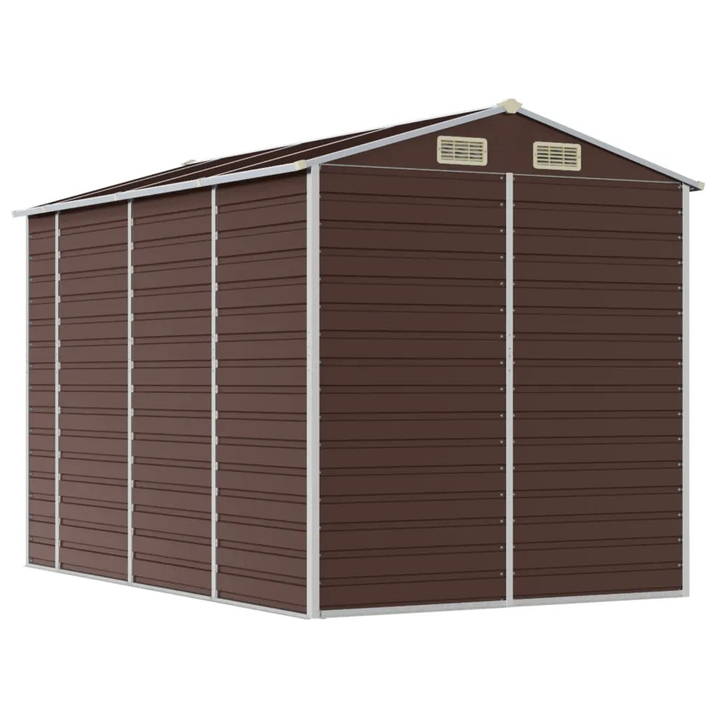 Casetta da giardino marrone 191x300x198 cm in acciaio zincato 3188266
