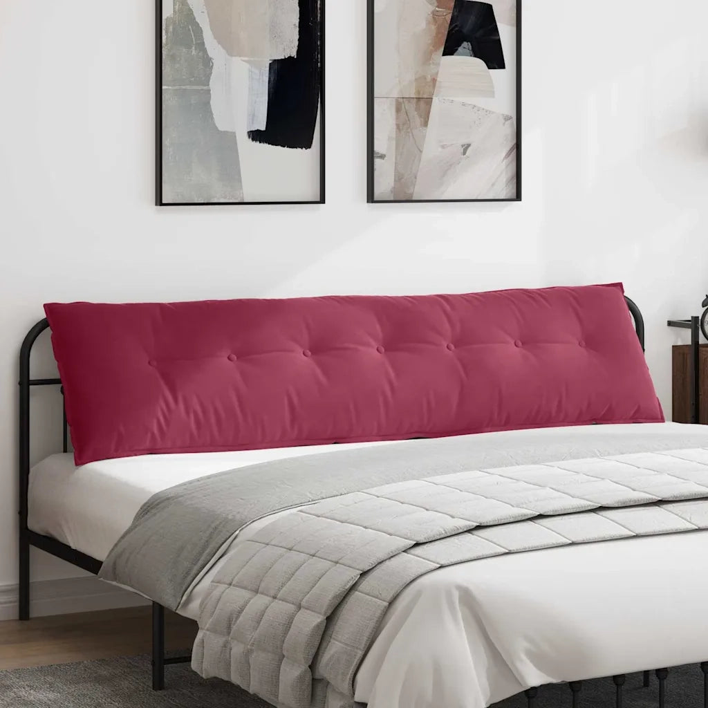 Cuscino per Schiena Rosso Vino 200 x 50 cm Tessuto in Cords 42014981